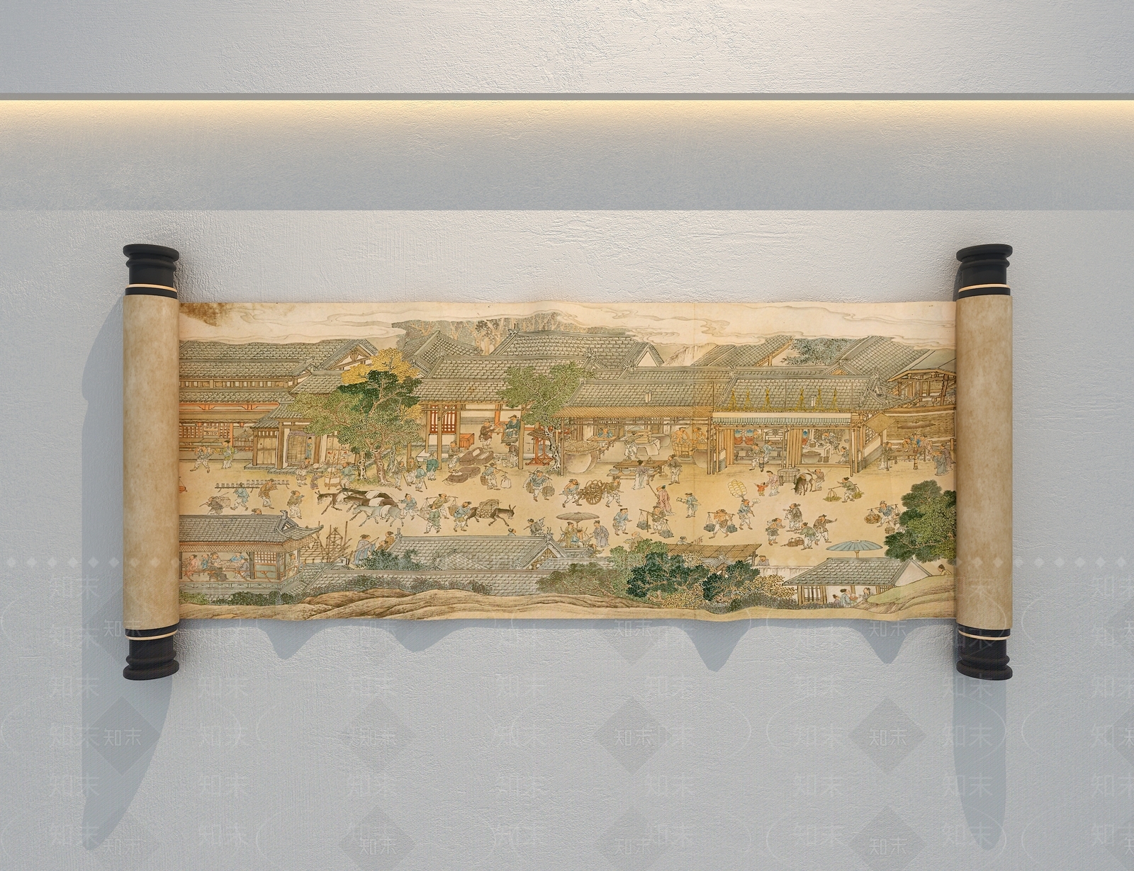 中式画卷3D模型下载【ID:1158840218】