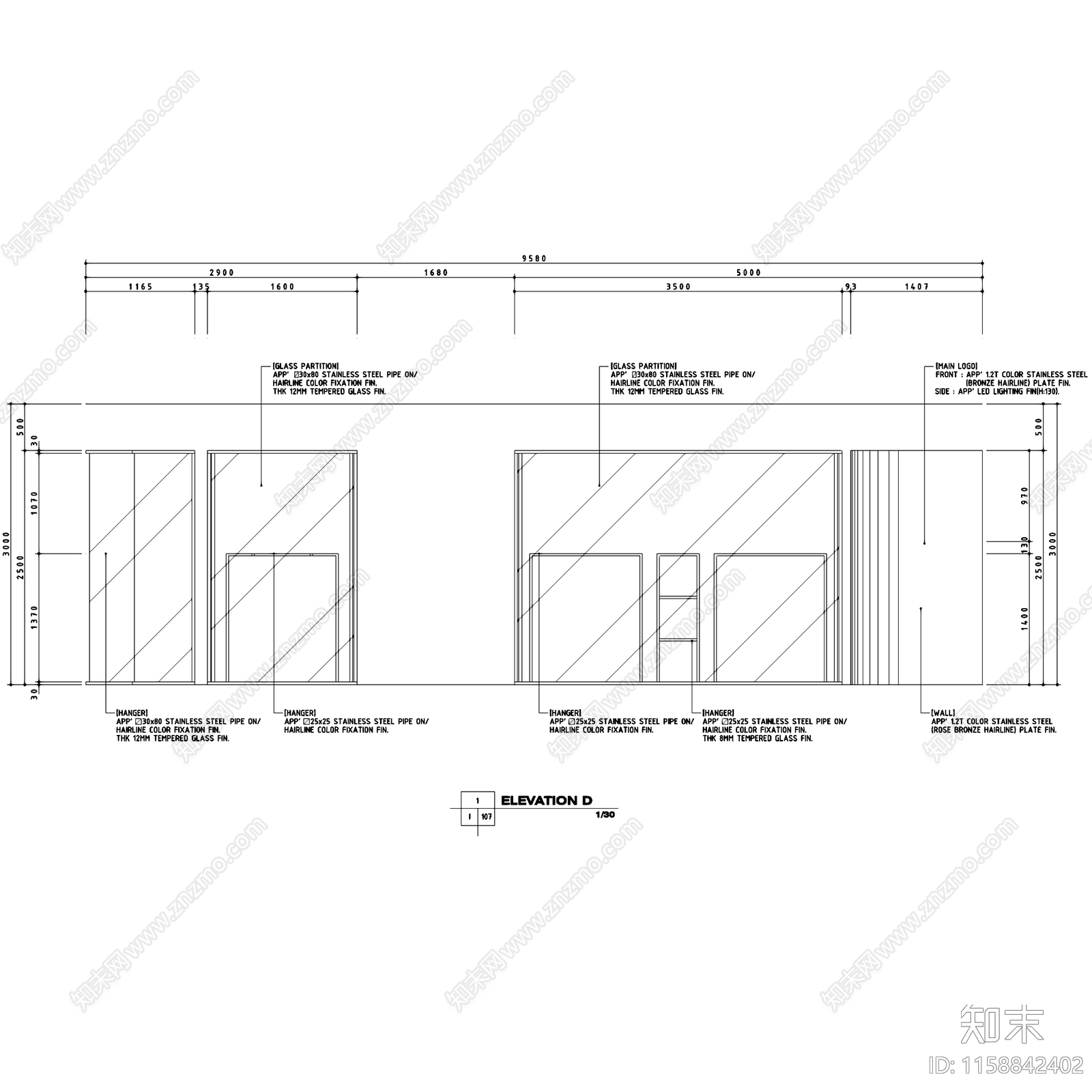 现代六十平方米服装店室内工装cad施工图下载【ID:1158842402】