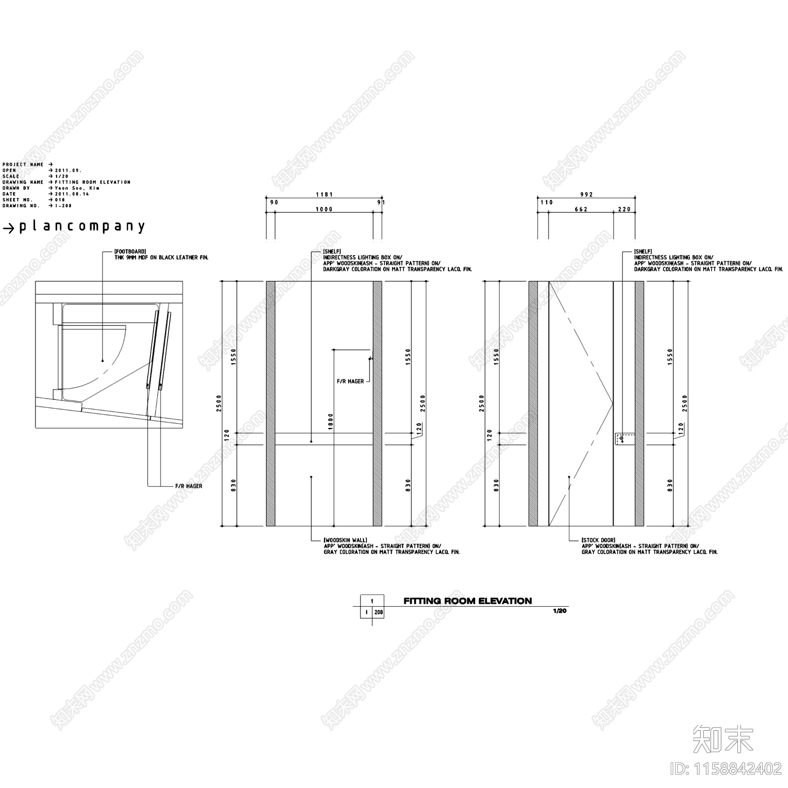 现代六十平方米服装店室内工装cad施工图下载【ID:1158842402】