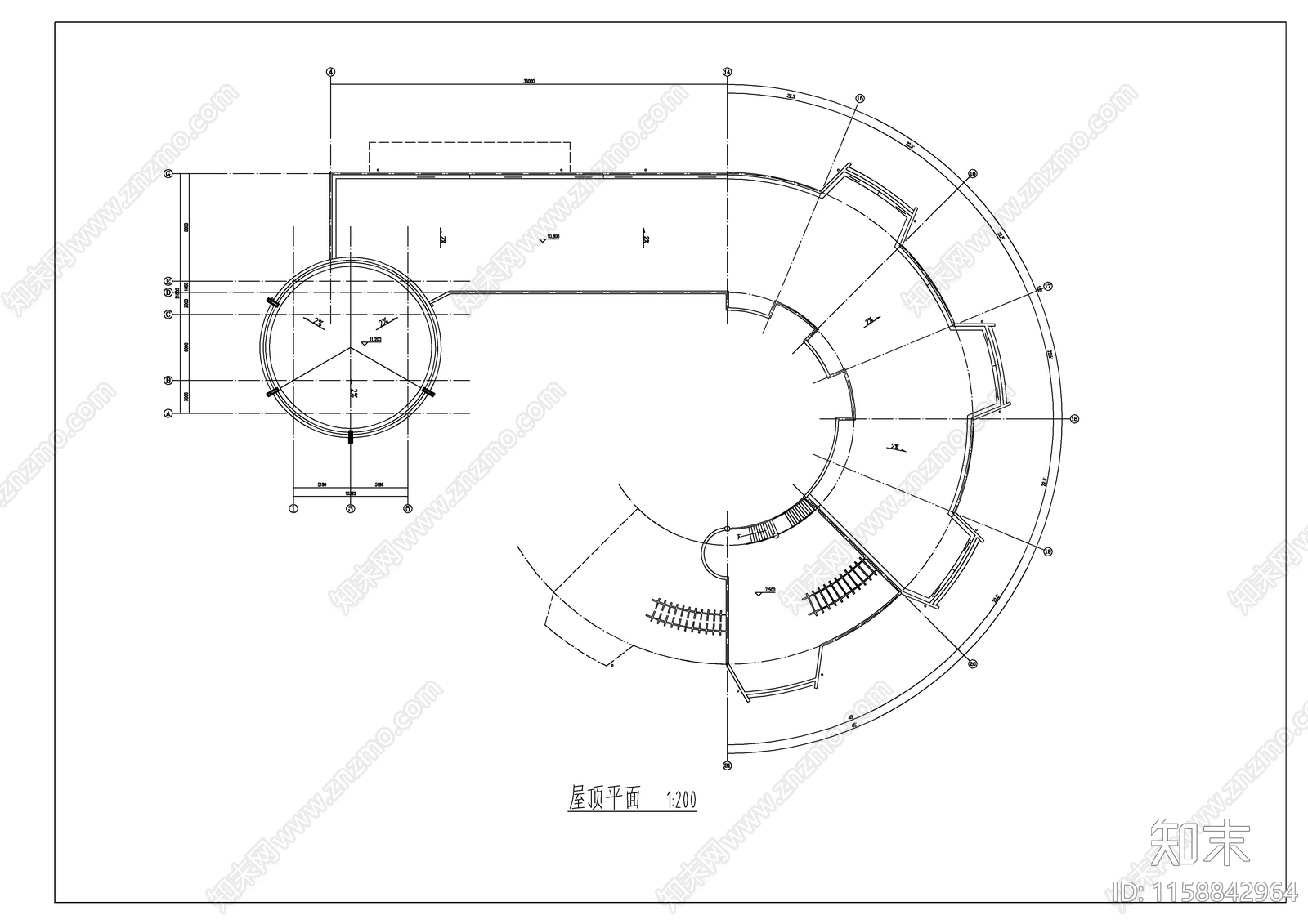 幼儿园建筑平面图cad施工图下载【ID:1158842964】