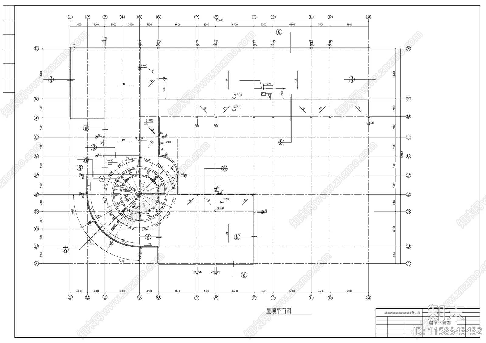 幼儿园建筑平面图cad施工图下载【ID:1158843432】