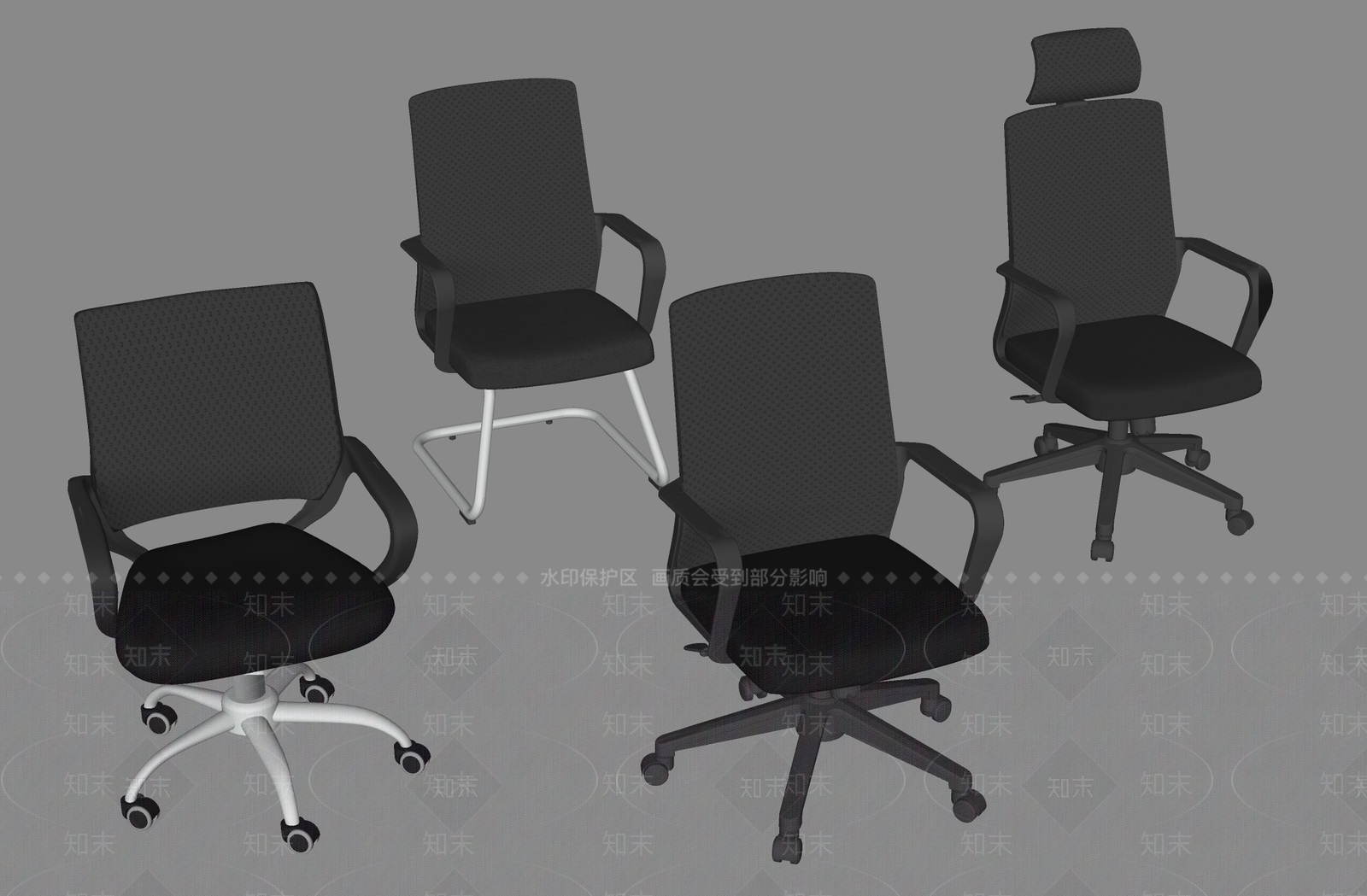 现代办公椅SU模型下载【ID:1158846032】