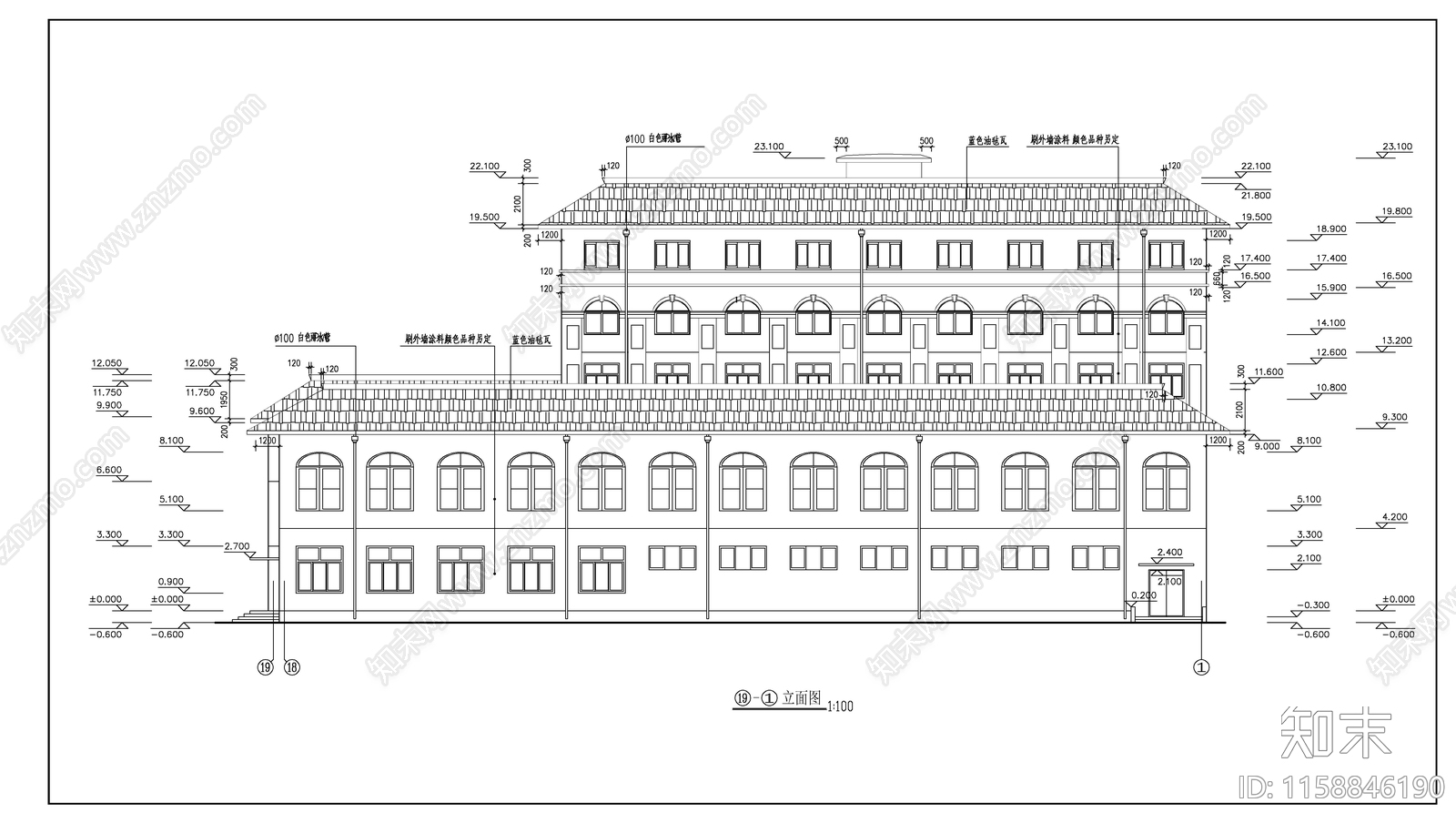 学校宿舍食堂建筑施工图下载【ID:1158846190】