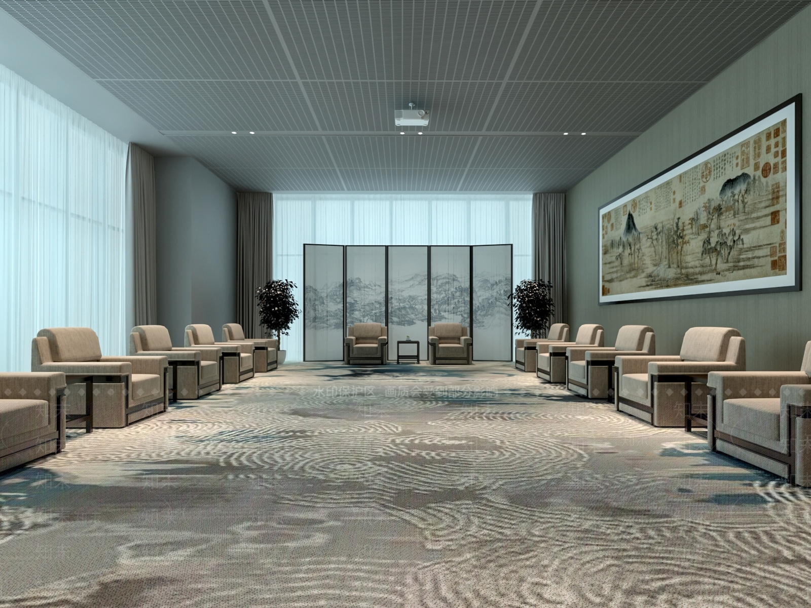 现代贵宾接待大厅3D模型下载【ID:1158846089】