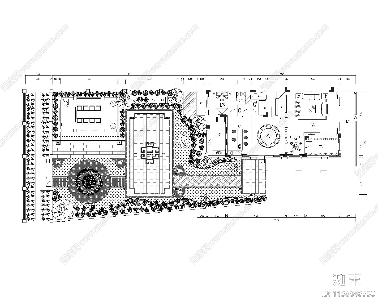 庭院景观cad施工图下载【ID:1158848350】