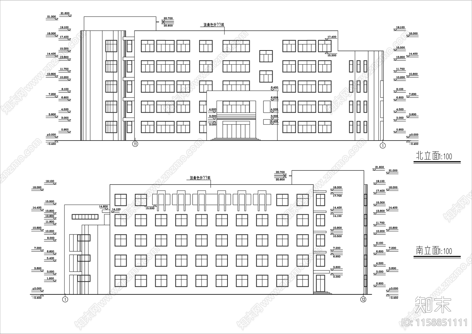 小学综合楼建筑图cad施工图下载【ID:1158851111】