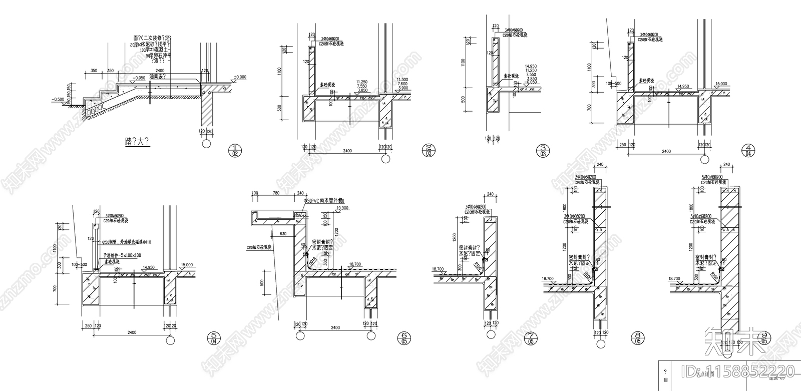 某中学教学实验楼建cad施工图下载【ID:1158852220】