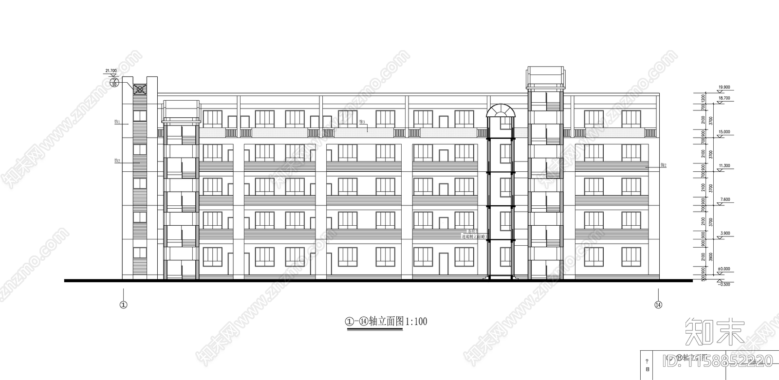 某中学教学实验楼建cad施工图下载【ID:1158852220】