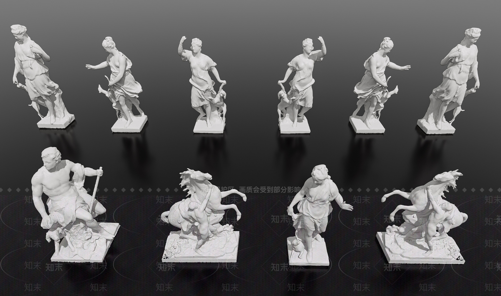 欧式古希腊罗马人物石膏雕塑SU模型下载【ID:1158852700】