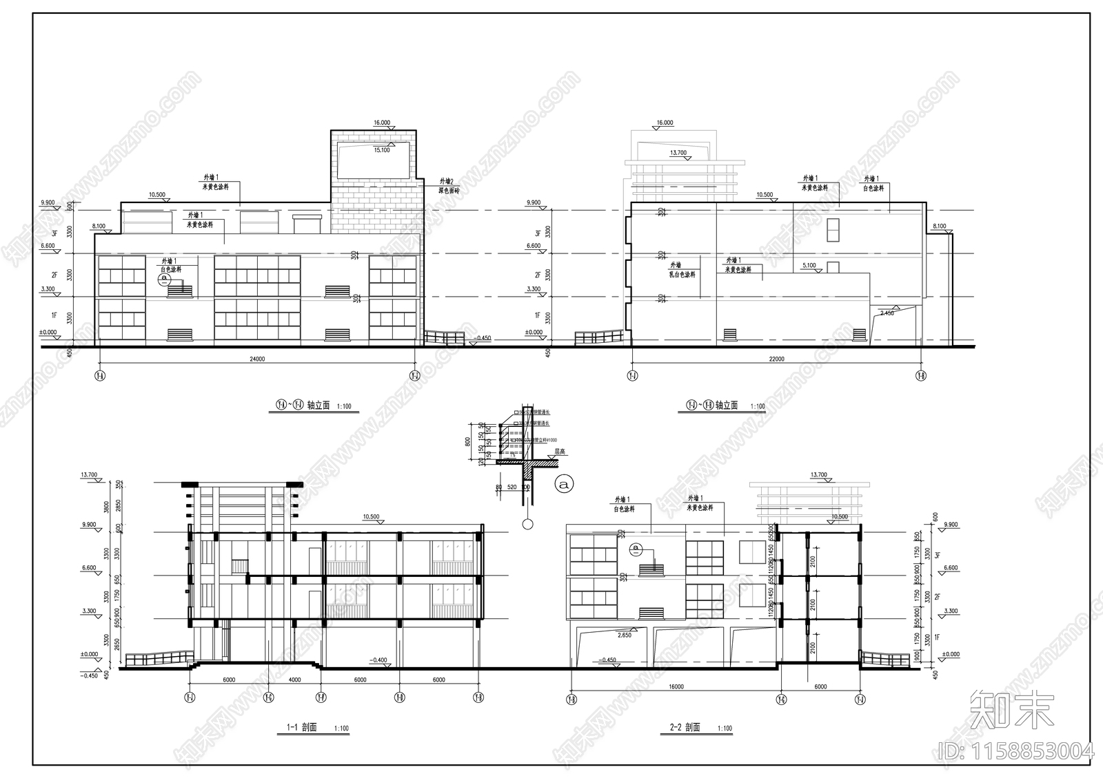 某幼儿园建筑平面图cad施工图下载【ID:1158853004】