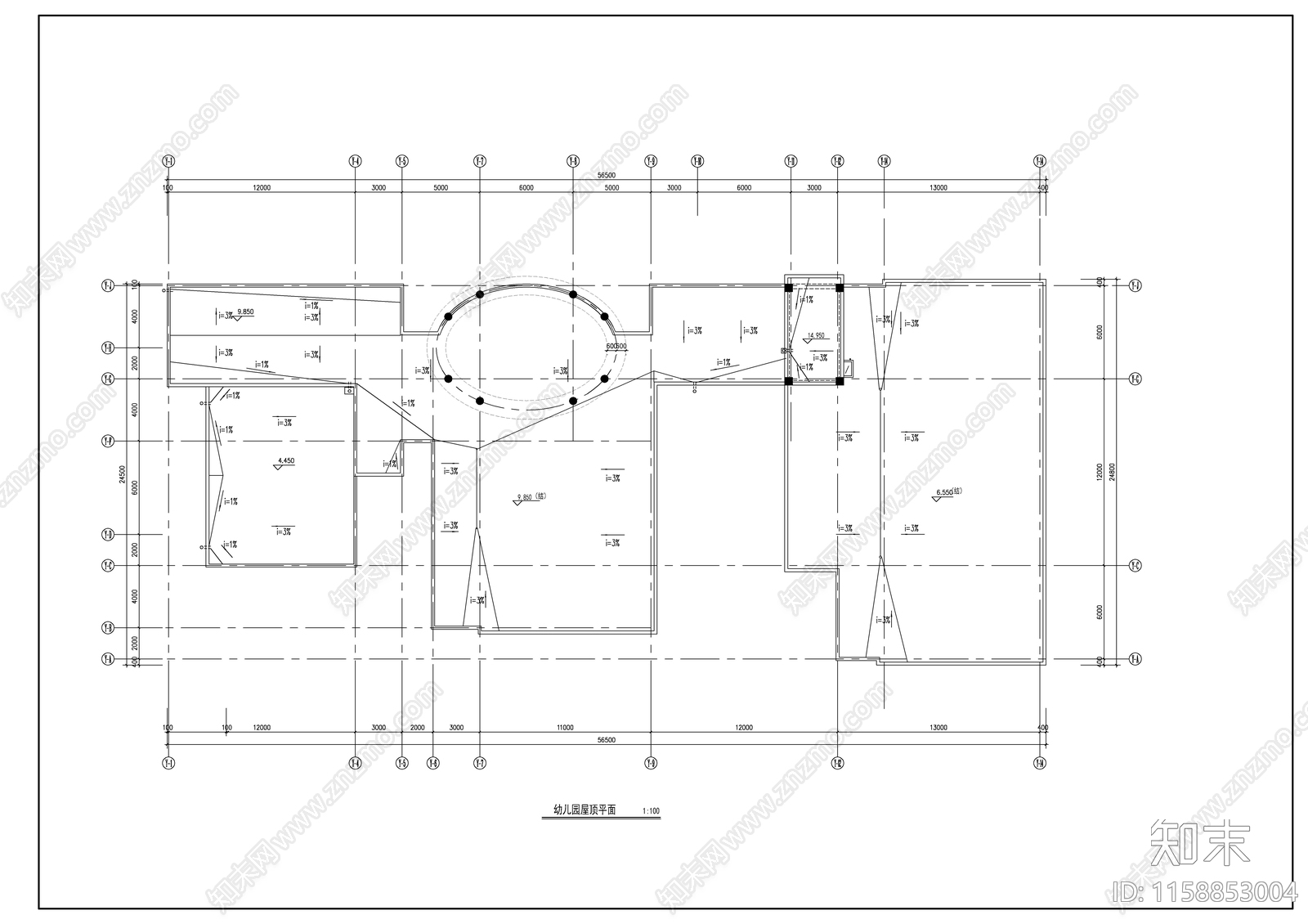 某幼儿园建筑平面图cad施工图下载【ID:1158853004】