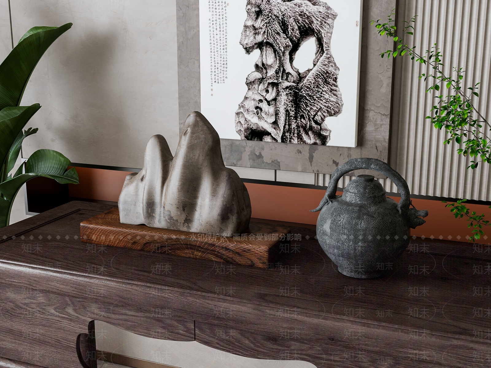 新中式假山3D模型下载【ID:1159996121】