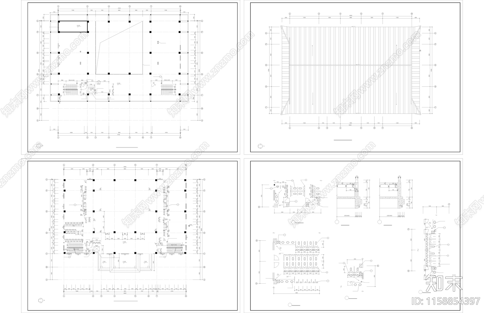 静音寺建cad施工图下载【ID:1158854397】