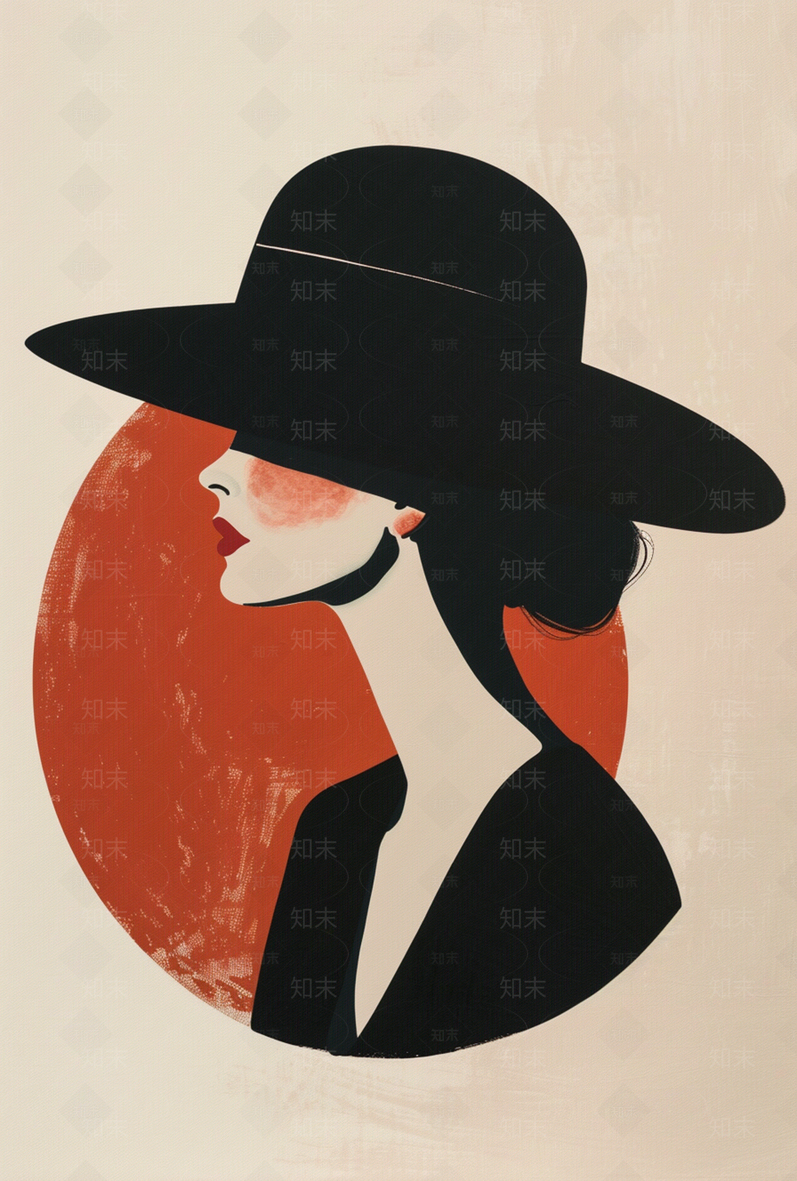 现代风格装饰画人物肖像画贴图下载【ID:1158854806】