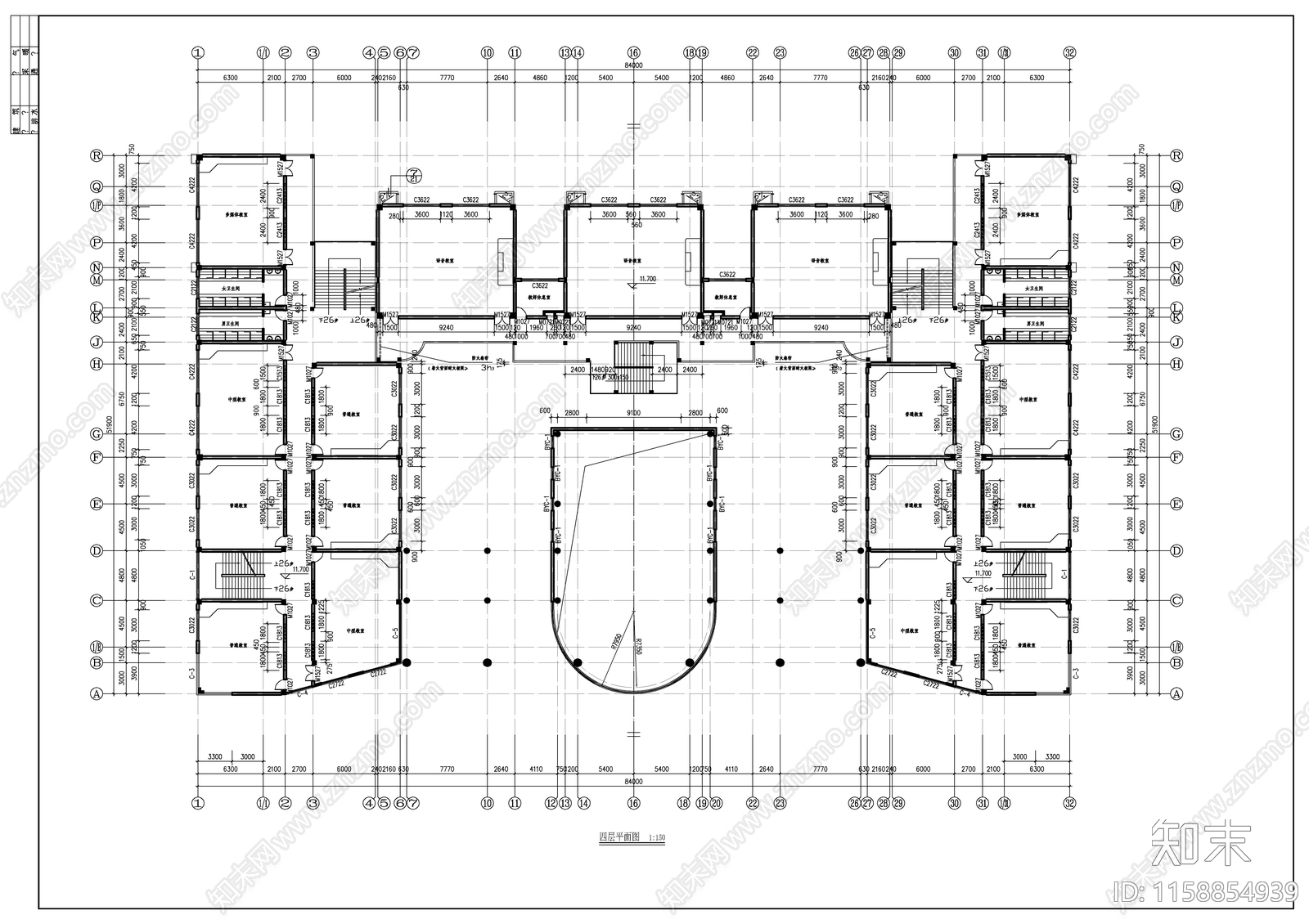 某学校教学综合楼建cad施工图下载【ID:1158854939】