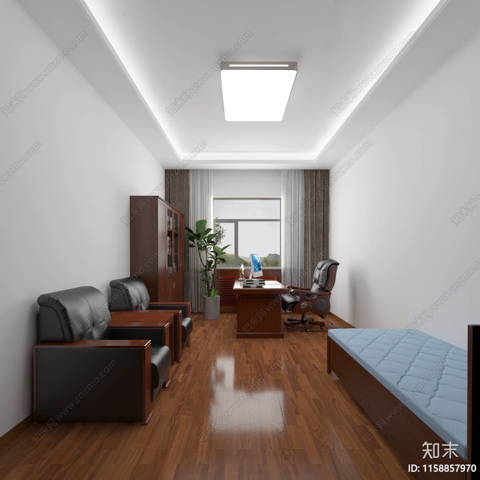 现代机关单位办公室3D模型下载【ID:1158857970】