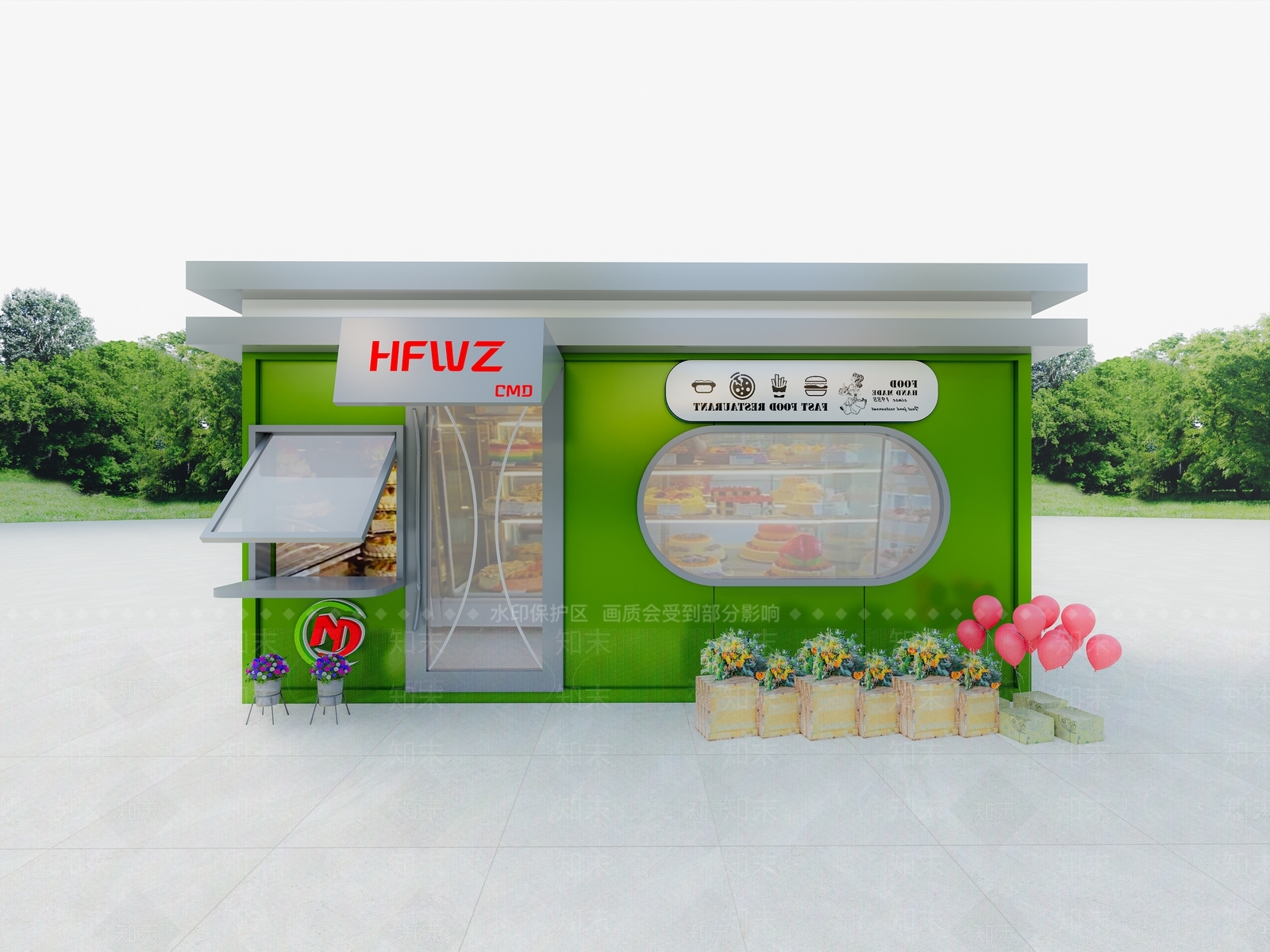 现代风网红集装箱SU模型下载【ID:1158858347】