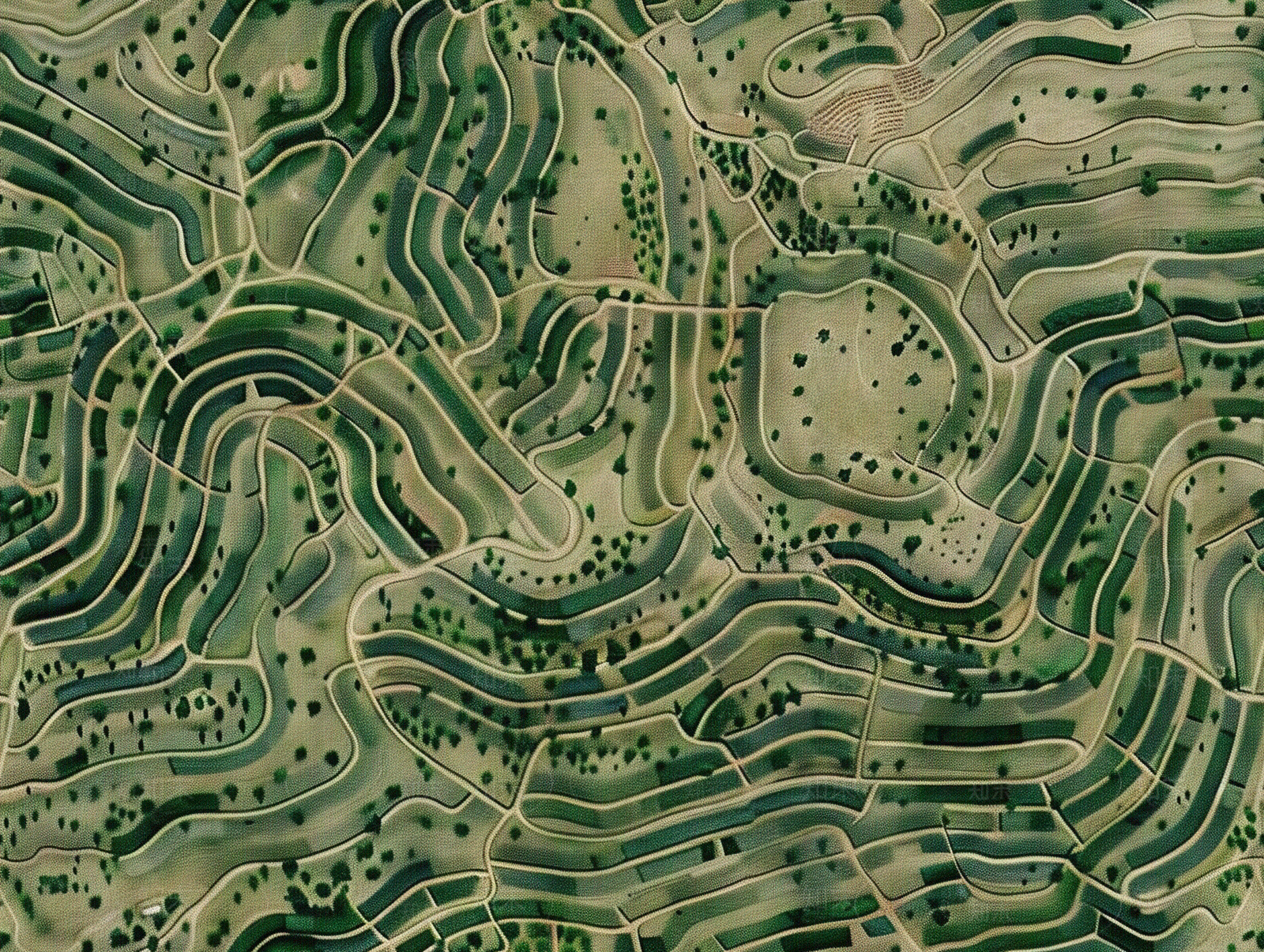无缝干旱地区梯田卫星地图贴图下载【ID:1158858308】