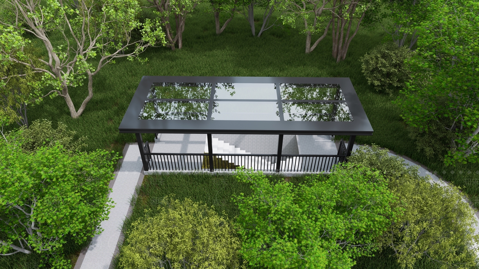 现代采光井出入口SU模型下载【ID:1158860354】