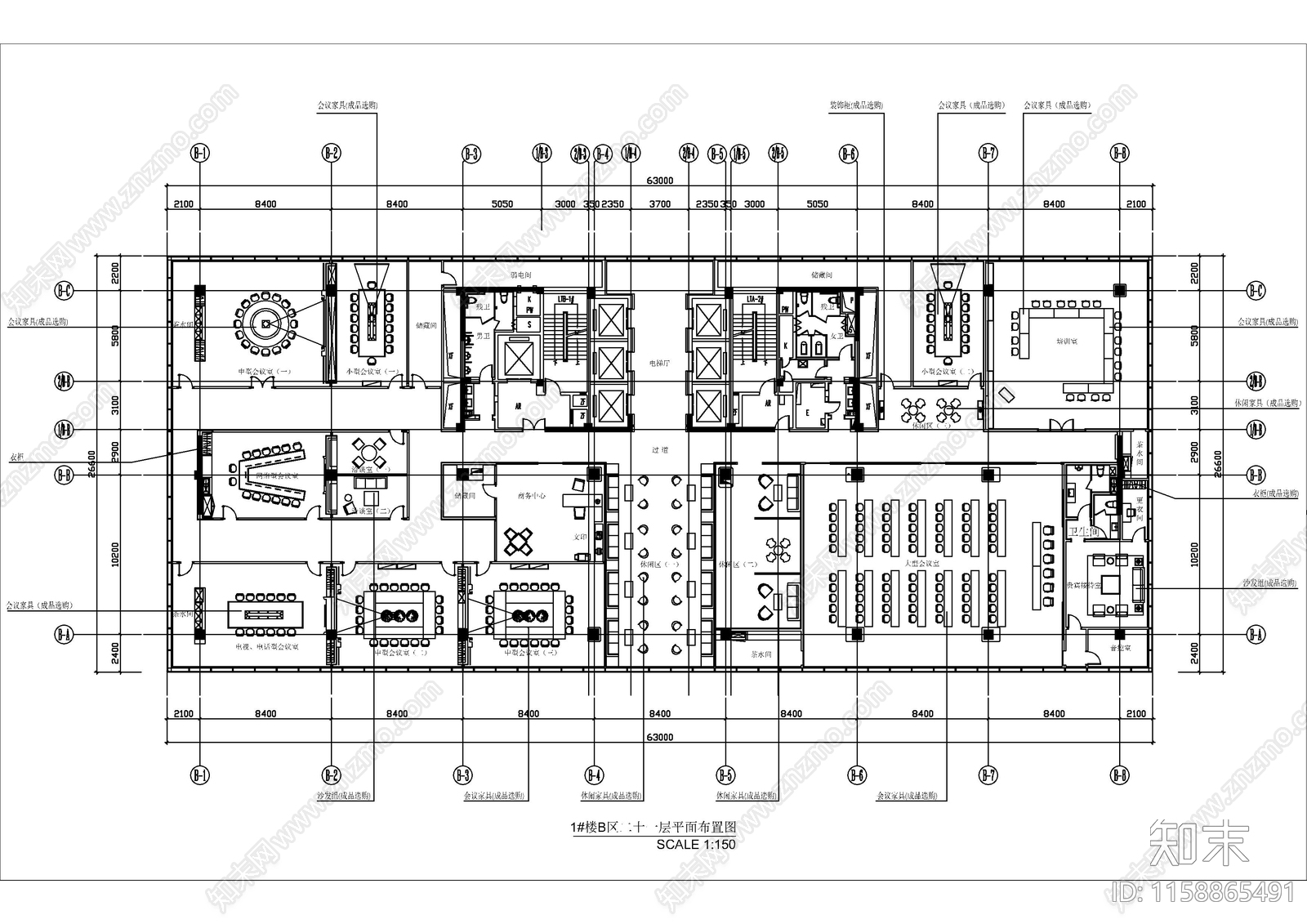 办公空间图库大全cad施工图下载【ID:1158865491】
