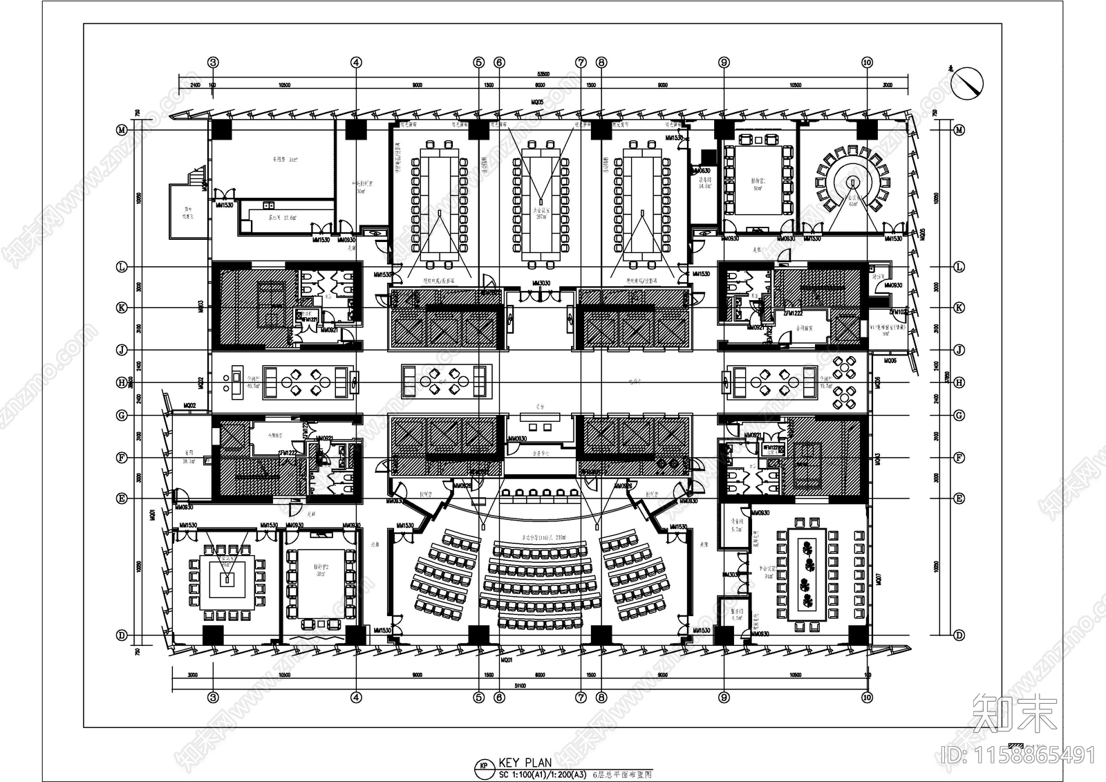 办公空间图库大全cad施工图下载【ID:1158865491】