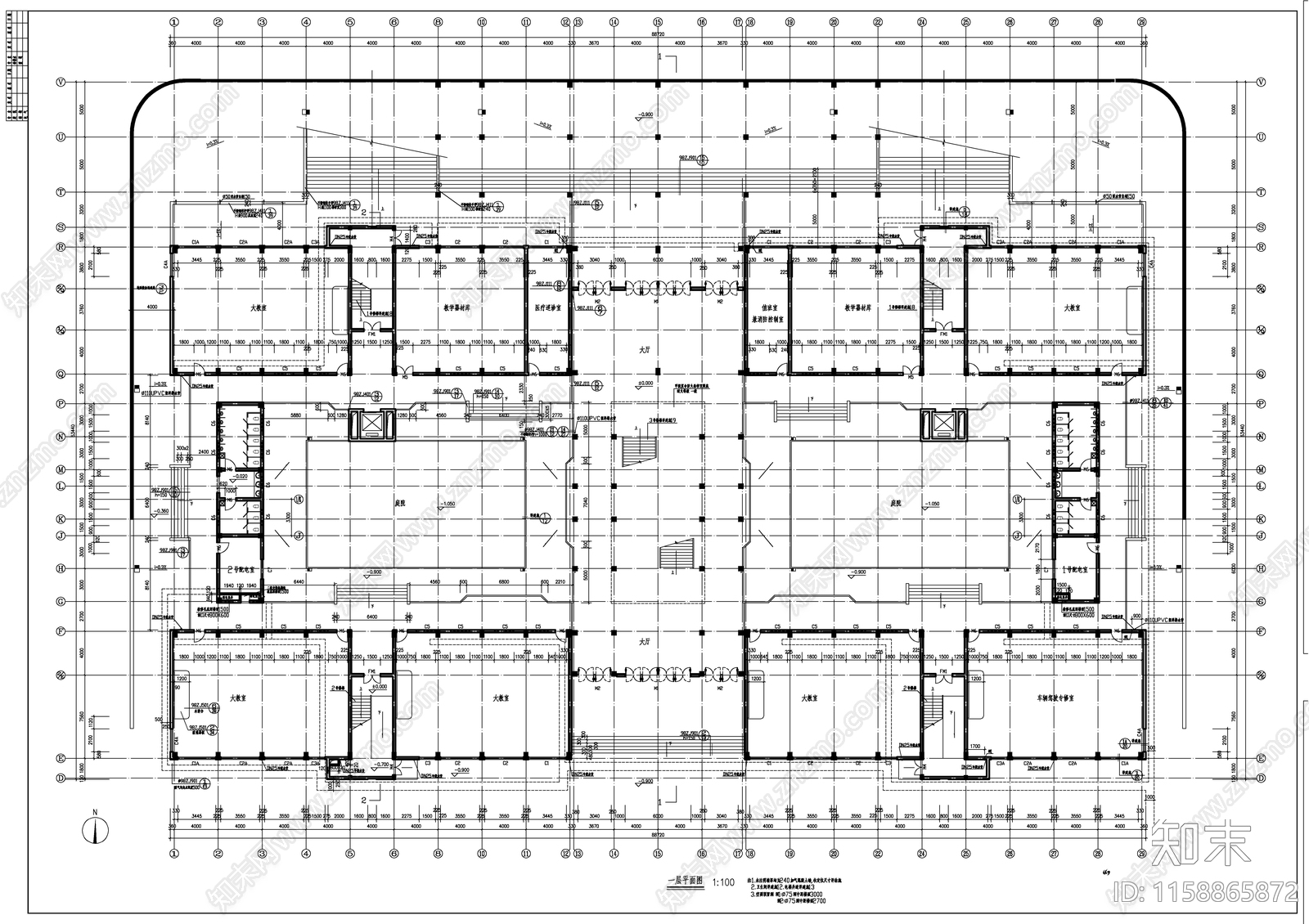 某教学楼建cad施工图下载【ID:1158865872】