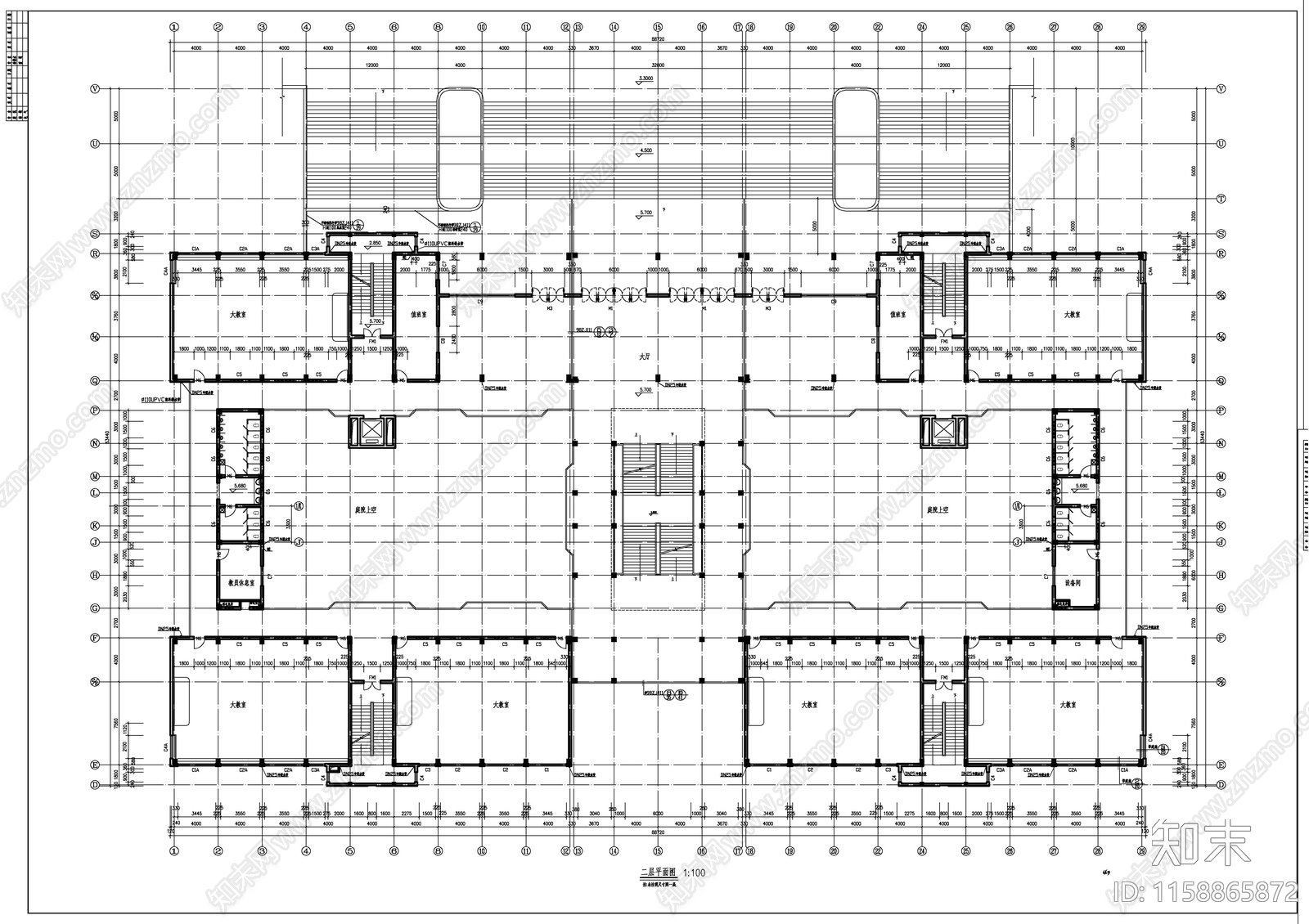 某教学楼建cad施工图下载【ID:1158865872】