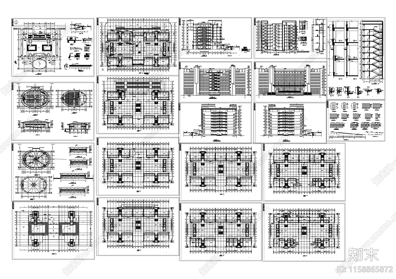 某教学楼建cad施工图下载【ID:1158865872】