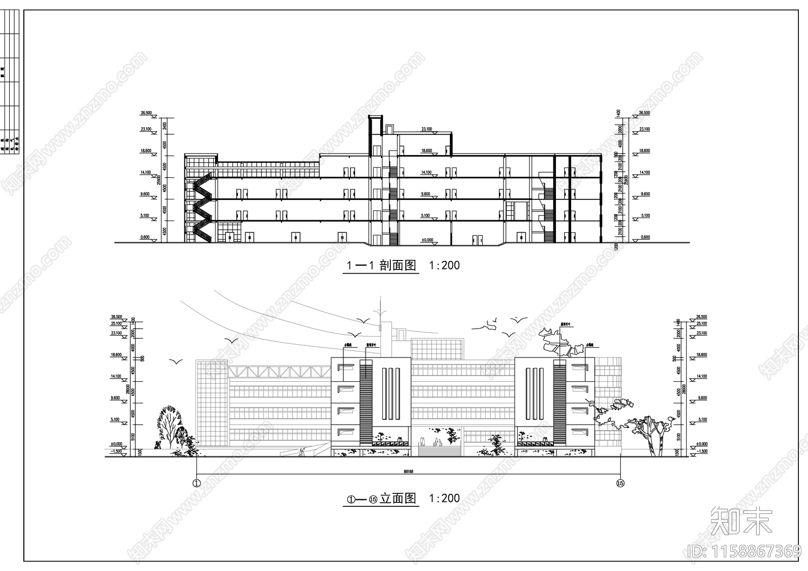 某高校艺术中心建筑图cad施工图下载【ID:1158867369】