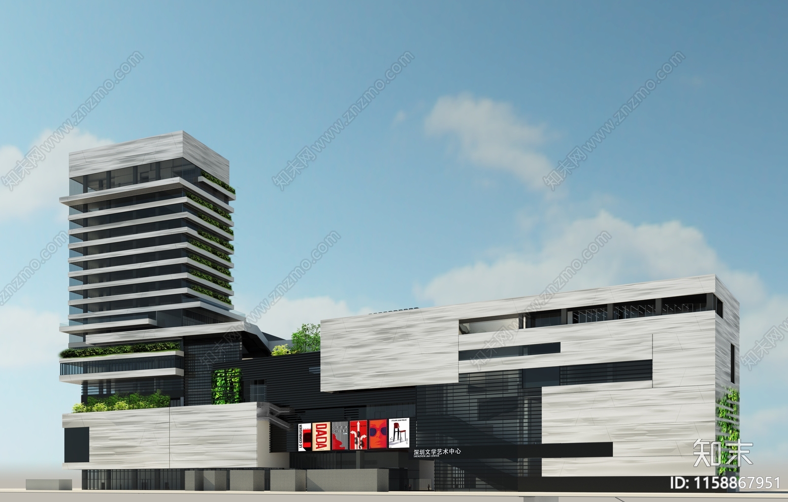 文学艺术中心设计图cad施工图下载【ID:1158867951】