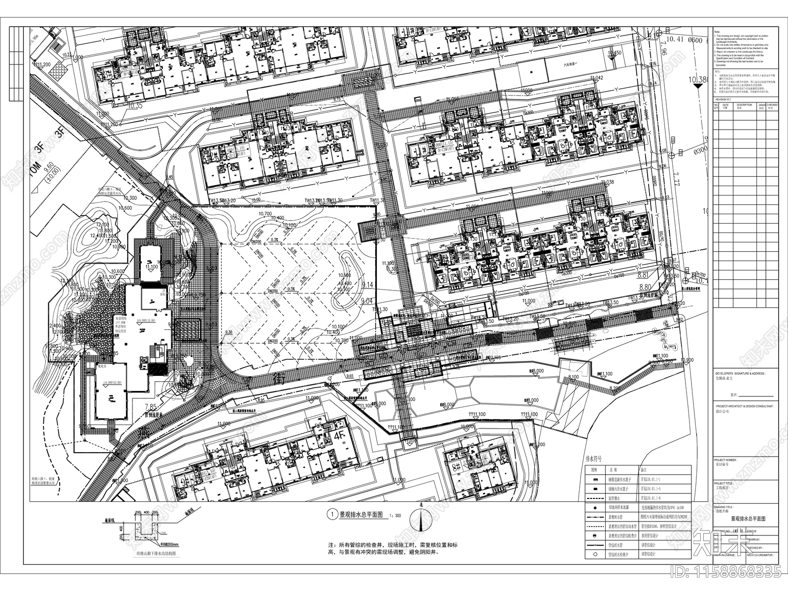 给排水总平面图cad施工图下载【ID:1158868335】