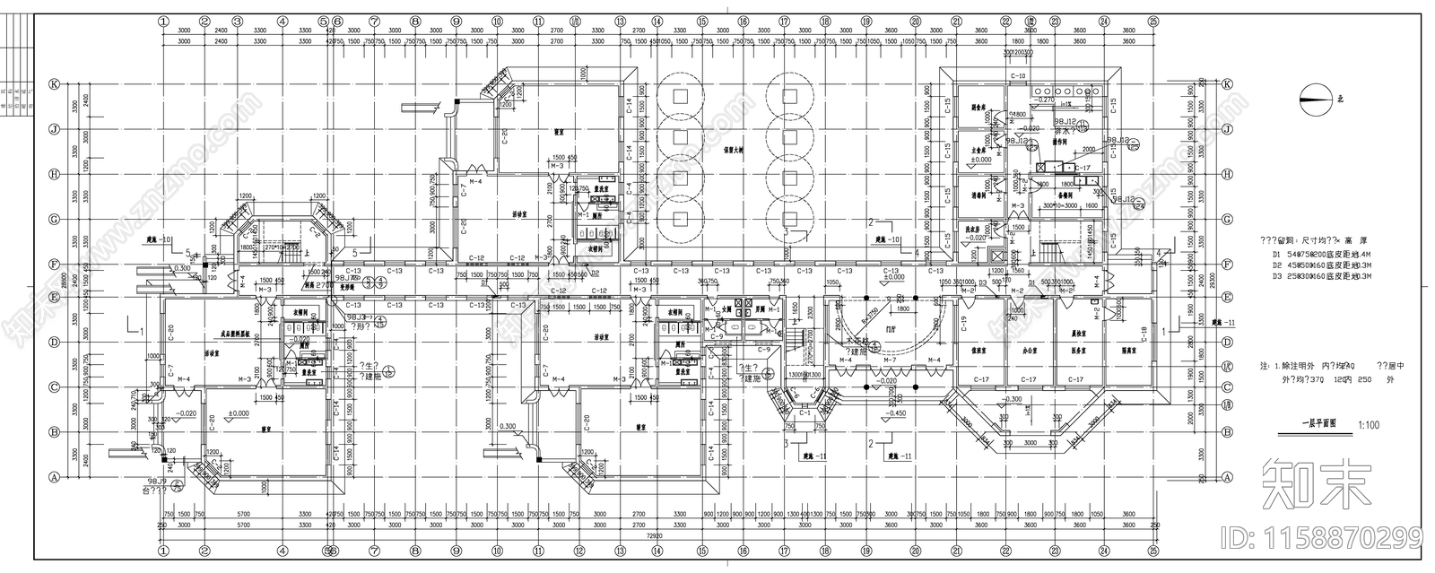 幼儿园建筑cad施工图下载【ID:1158870299】