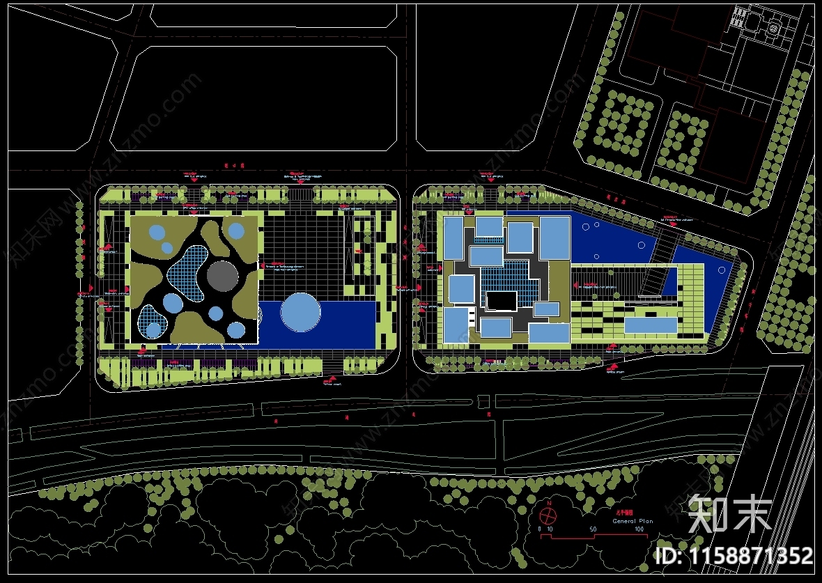 省文化中心方案图纸cad施工图下载【ID:1158871352】