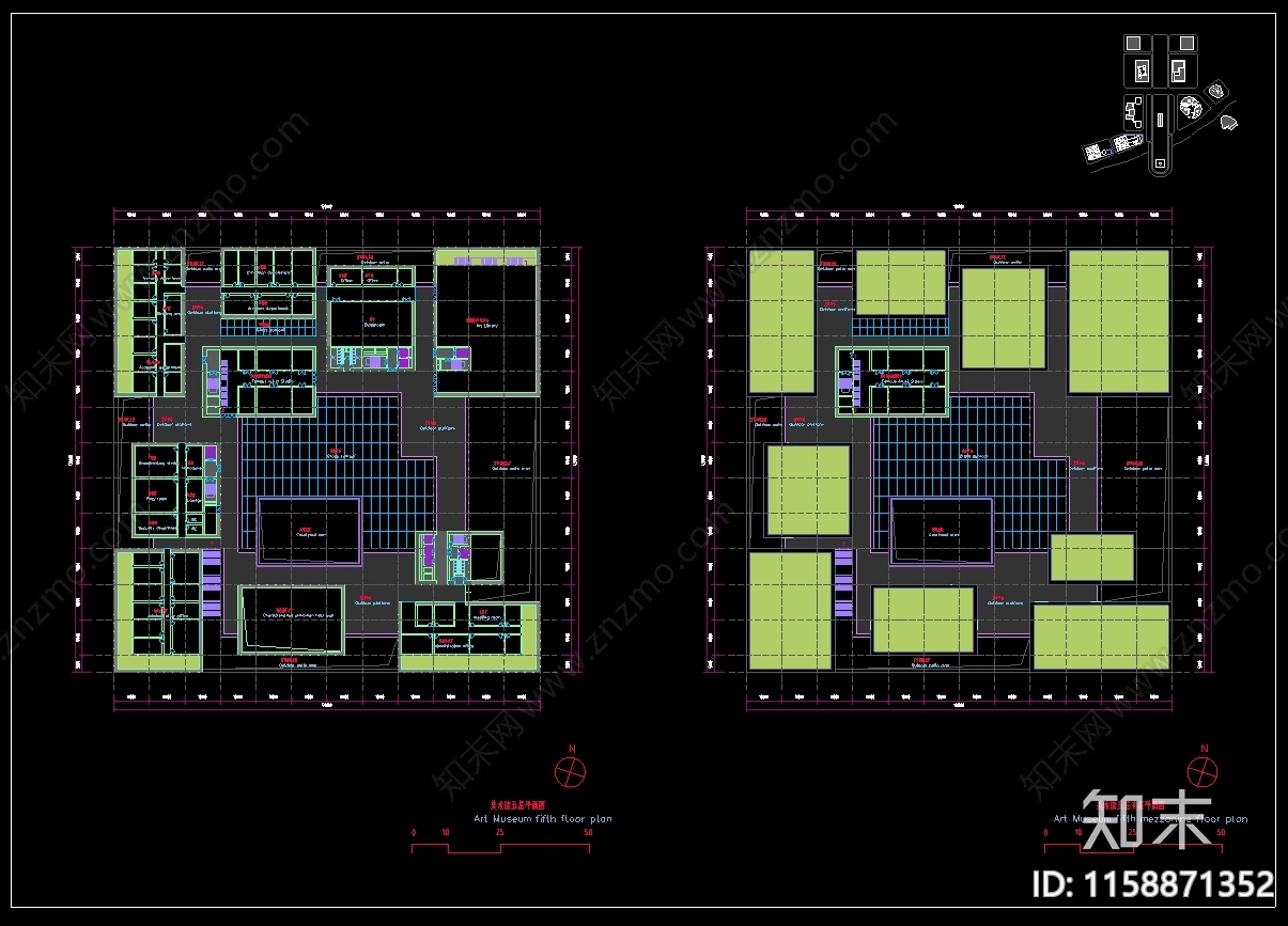 省文化中心方案图纸cad施工图下载【ID:1158871352】