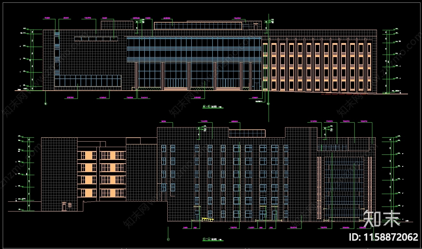 大学图书馆建筑CA施工图下载【ID:1158872062】