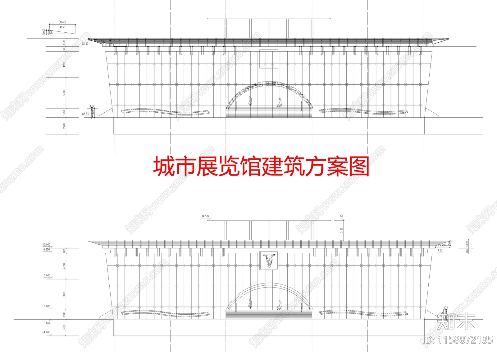 城市展览馆建筑方案图施工图下载【ID:1158872135】