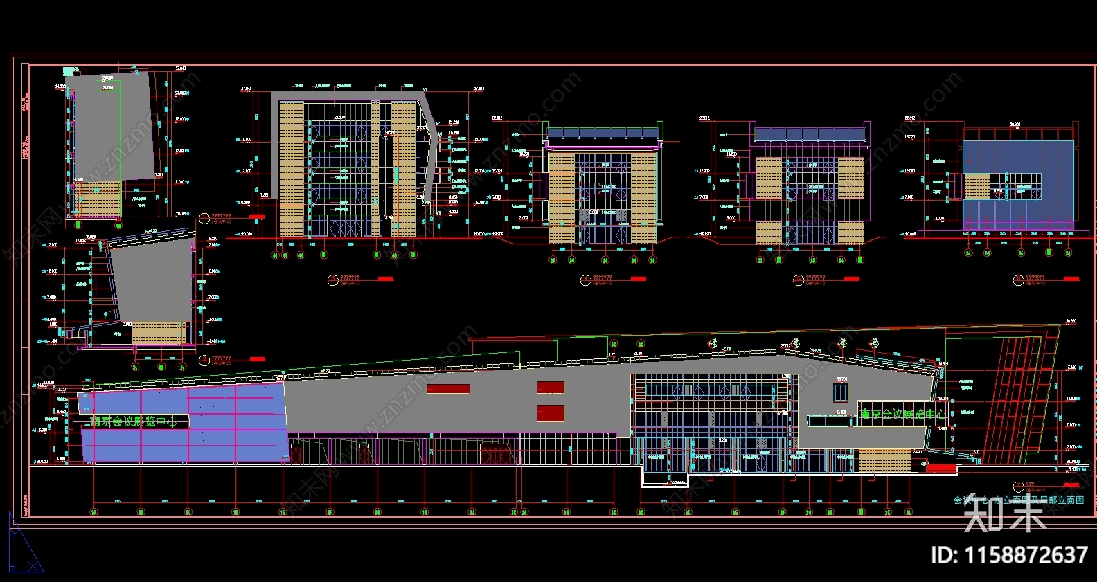 会展中心建筑设计图纸施工图下载【ID:1158872637】