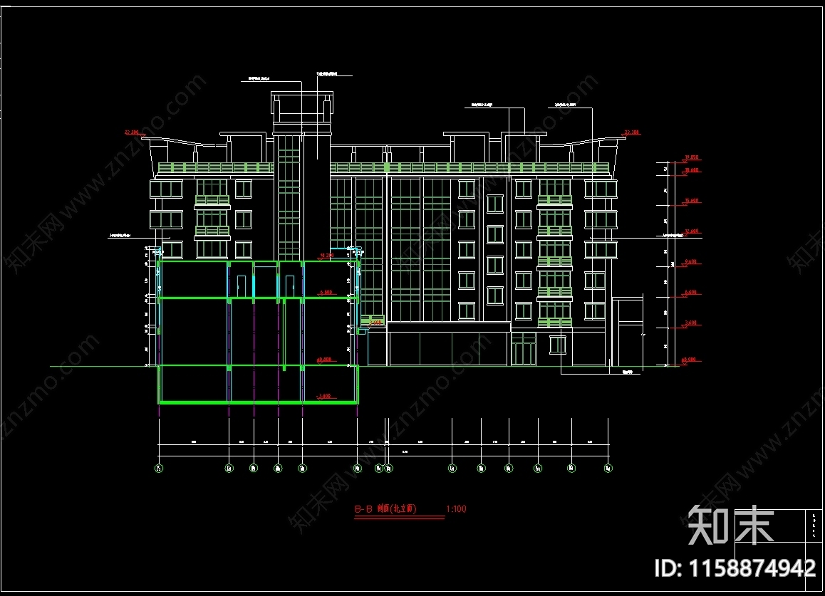 5200平米6层农贸市场设计图纸施工图下载【ID:1158874942】