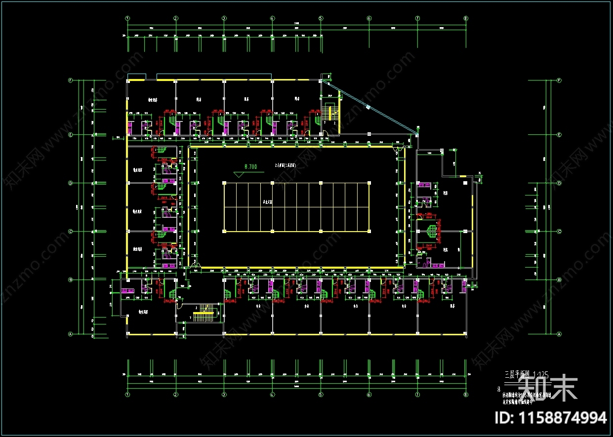 长56米宽42米农贸市场建cad施工图下载【ID:1158874994】