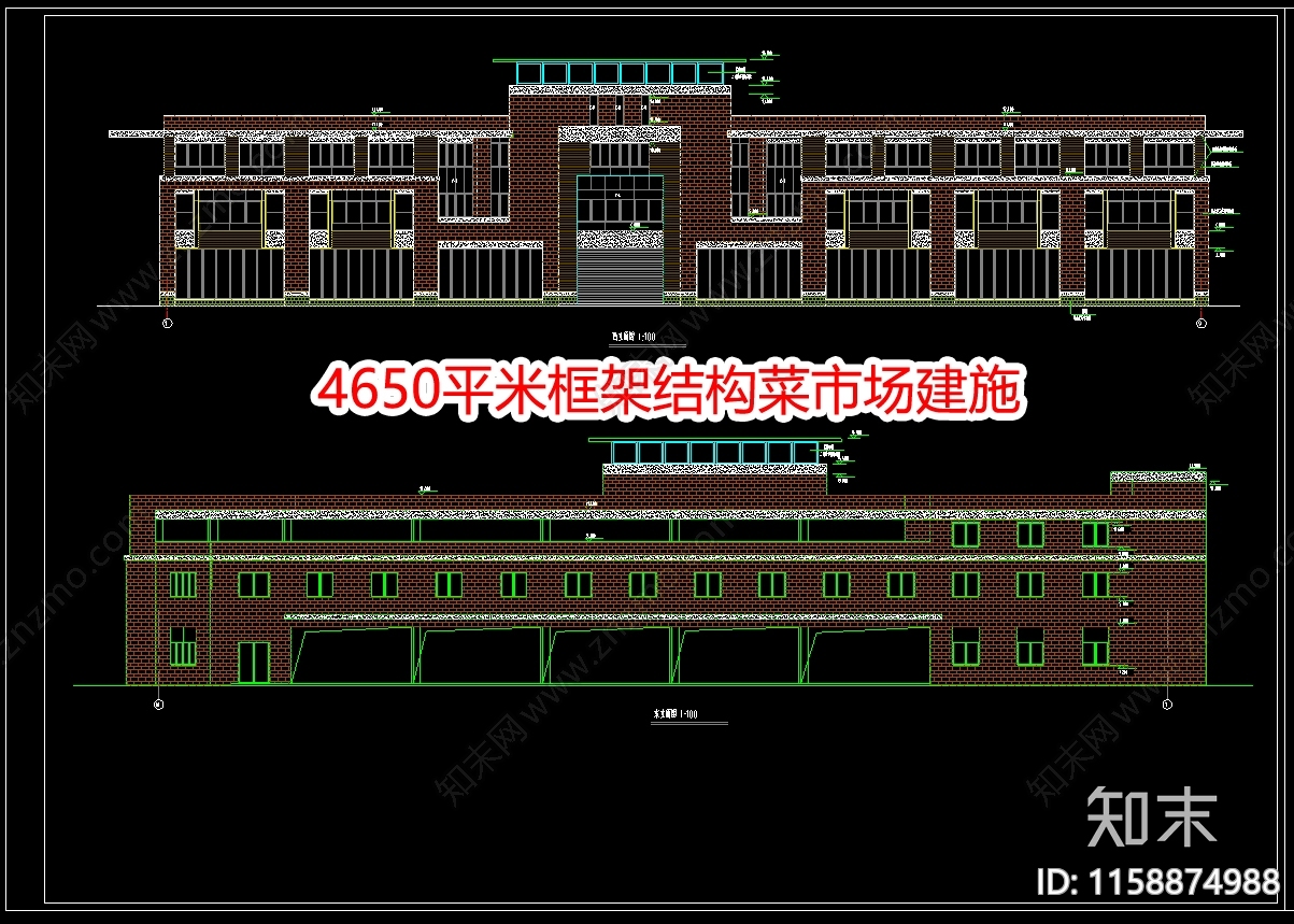 4650平米框架结构菜市场建施施工图下载【ID:1158874988】