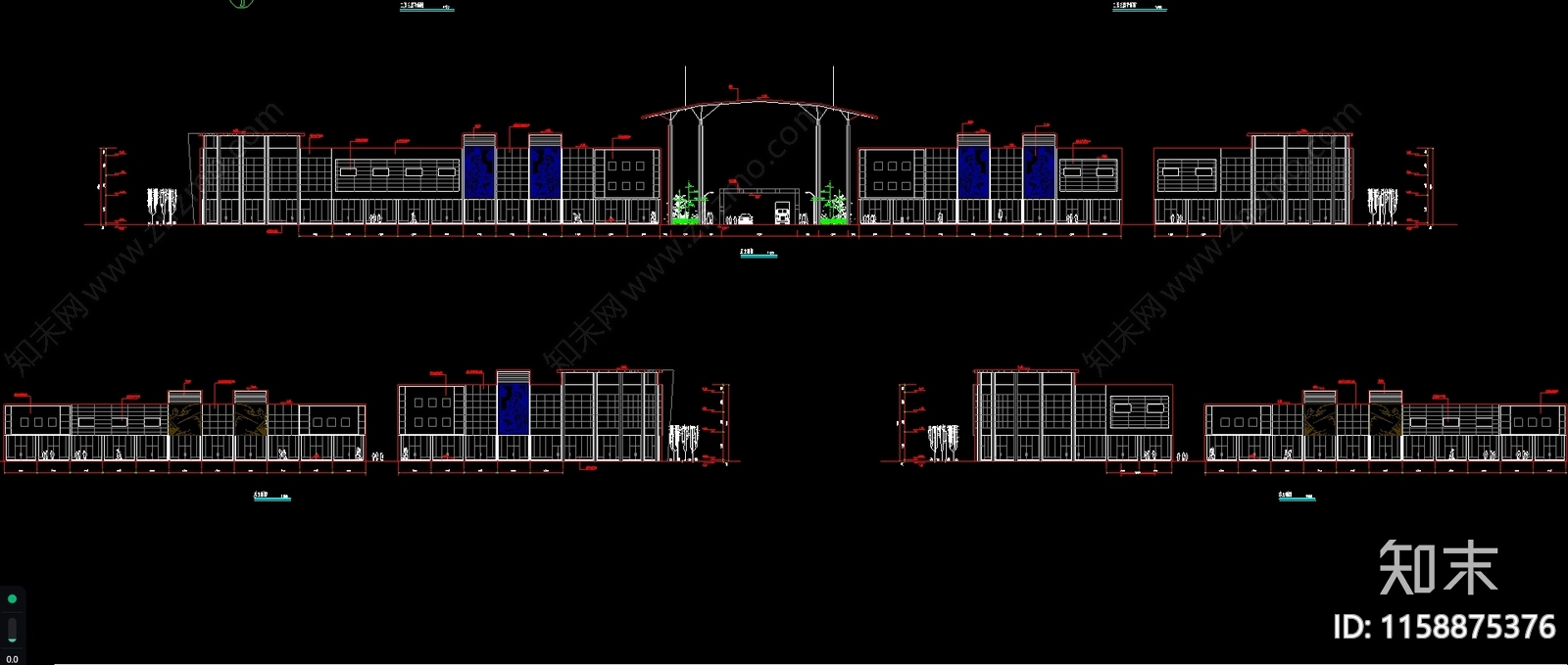 长160米宽16米3层建材市场建cad施工图下载【ID:1158875376】