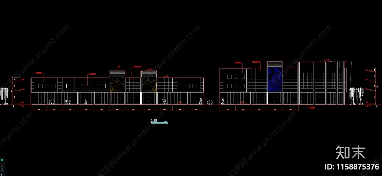 长160米宽16米3层建材市场建cad施工图下载【ID:1158875376】