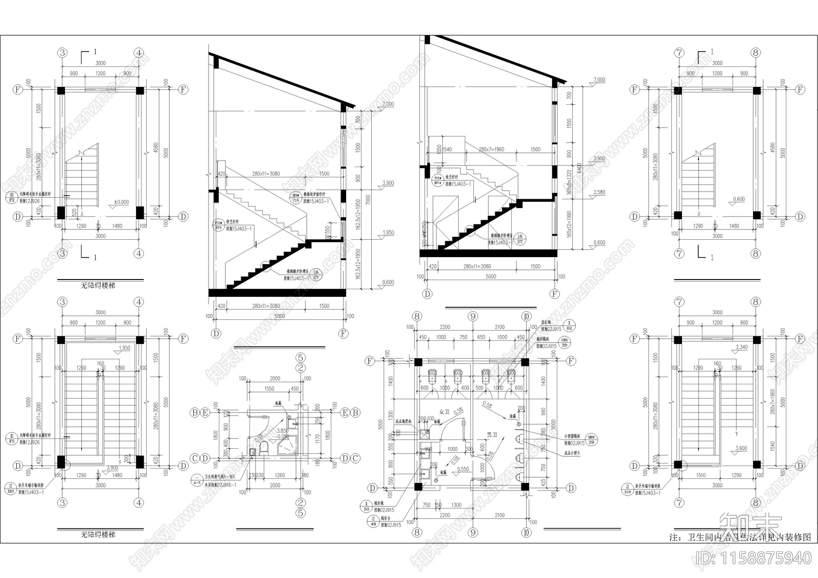 860m2红色基地游客接待中心工施工图下载【ID:1158875940】