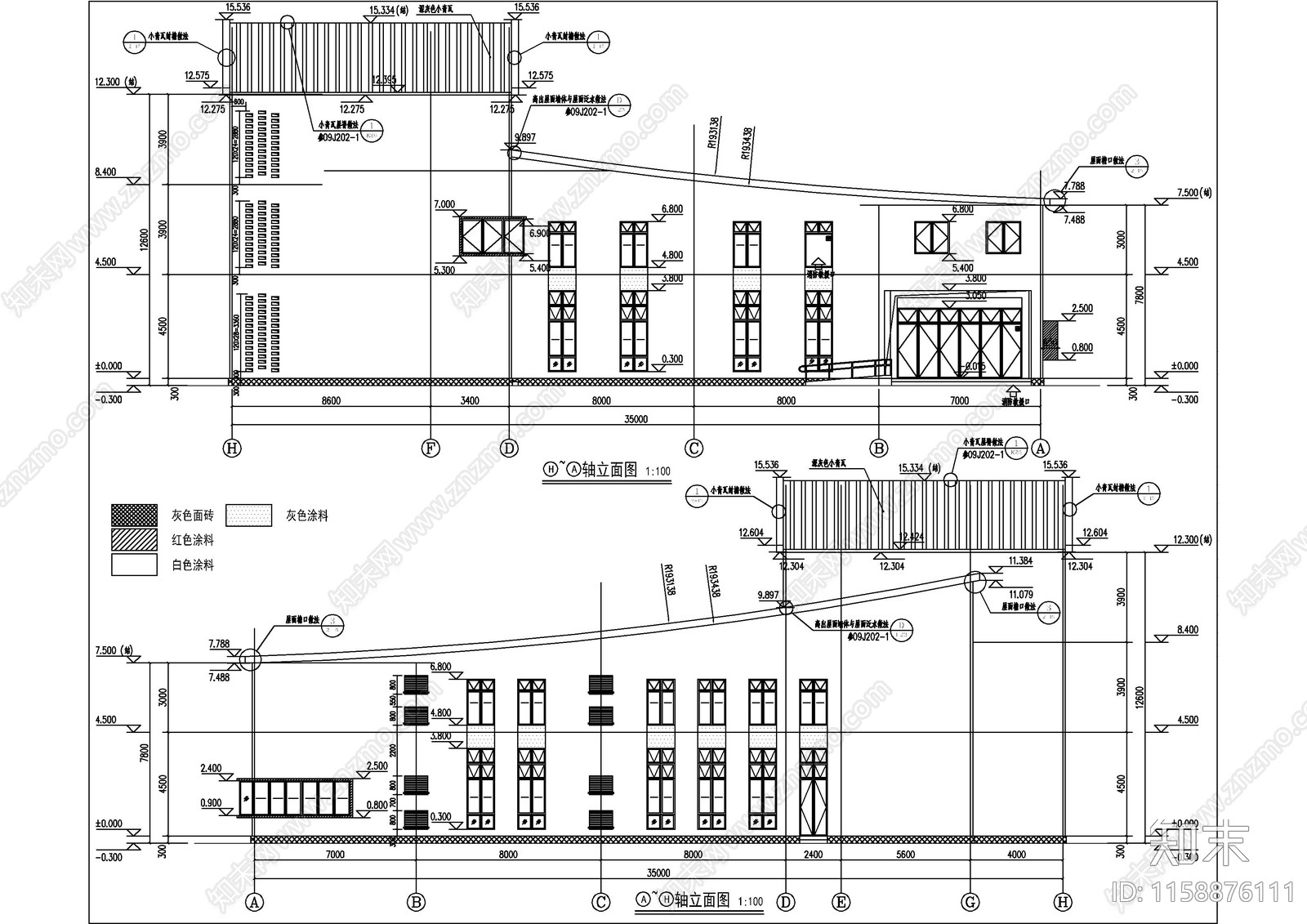 民宿山体游客中心2500m2三层建设工程cad施工图下载【ID:1158876111】