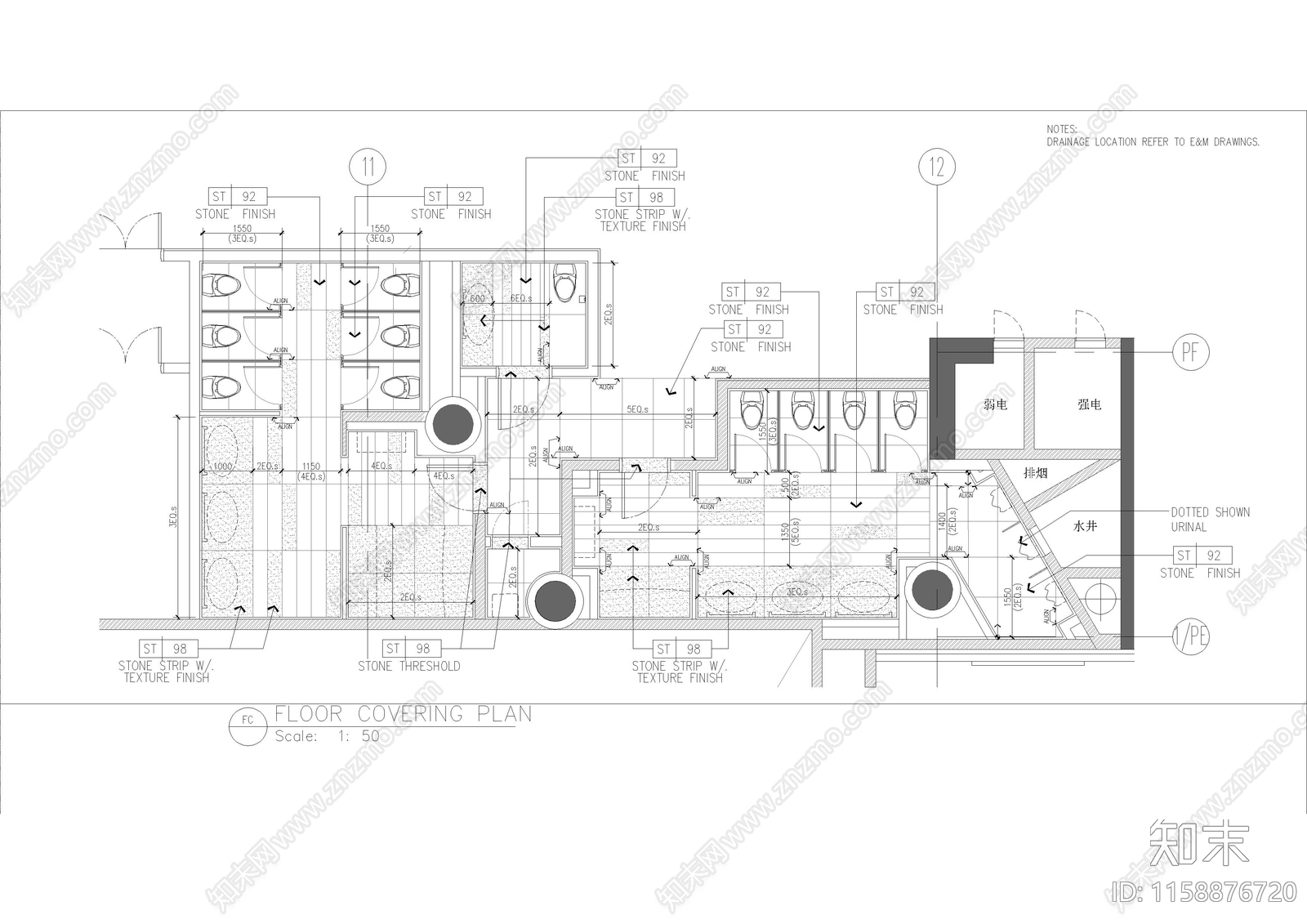 卫生间标准绘制方式图例施工图下载【ID:1158876720】