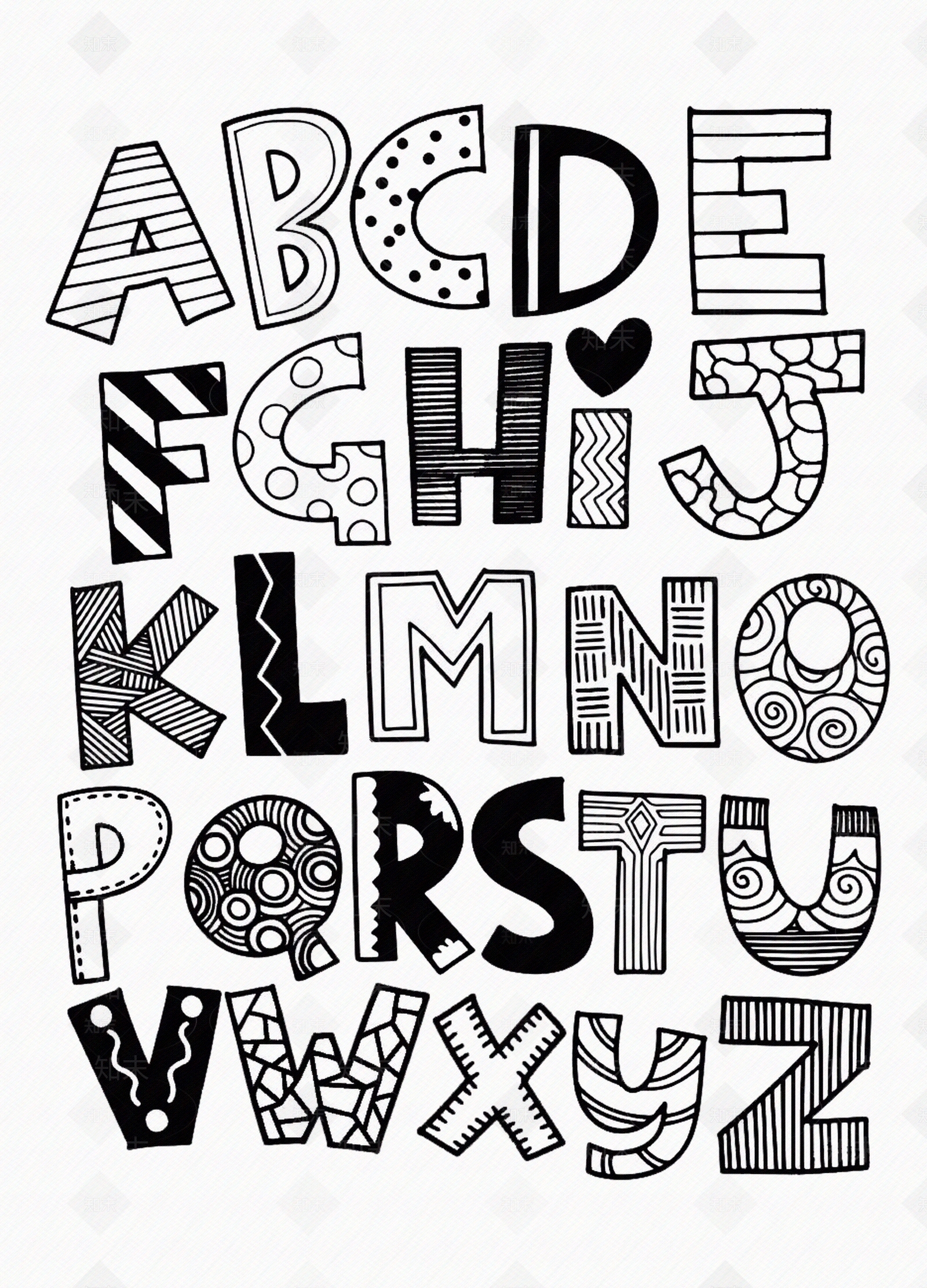 现代英文字母装饰画贴图下载【ID:1158876785】