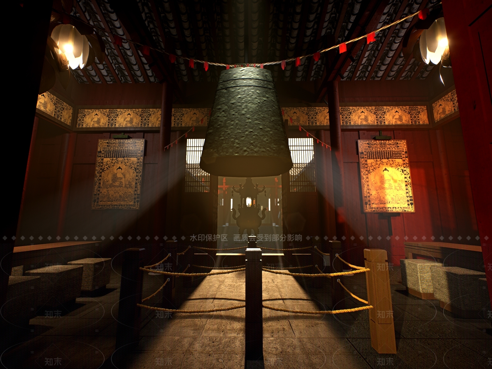 中式佛堂SU模型下载【ID:1215955860】