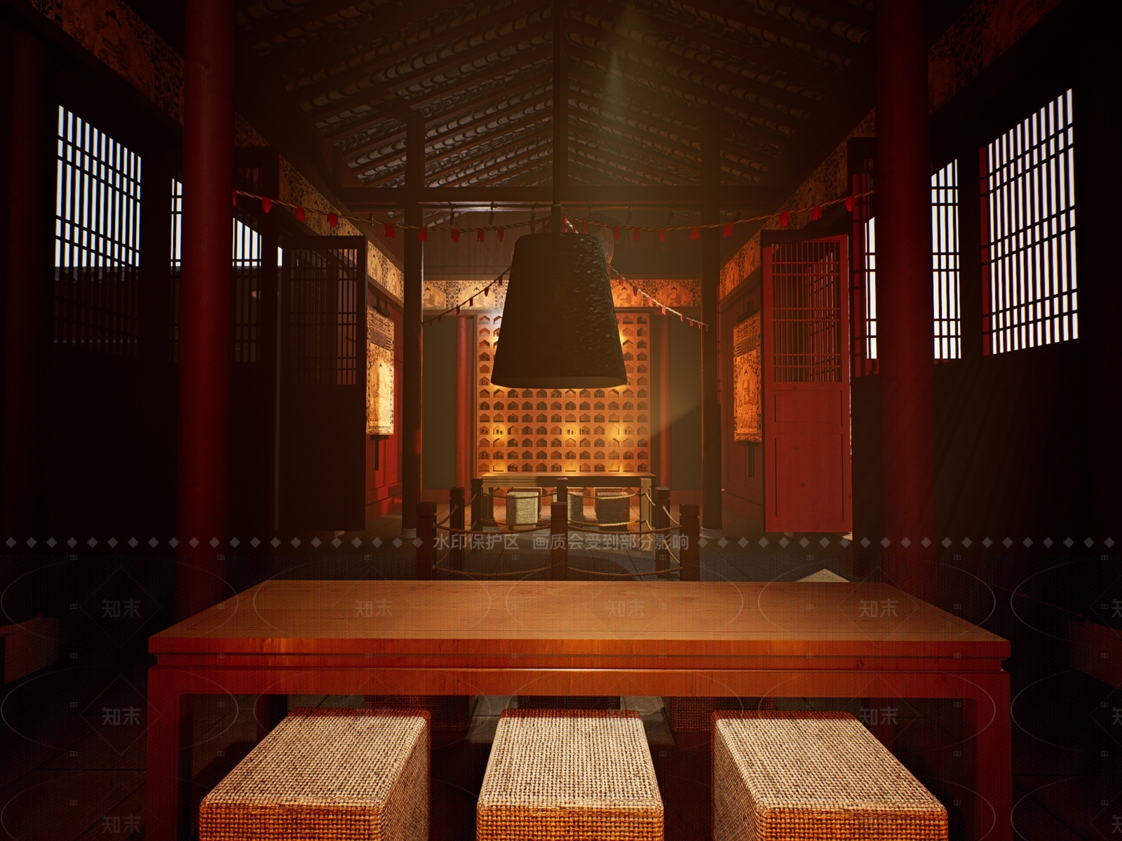 中式佛堂SU模型下载【ID:1215955860】
