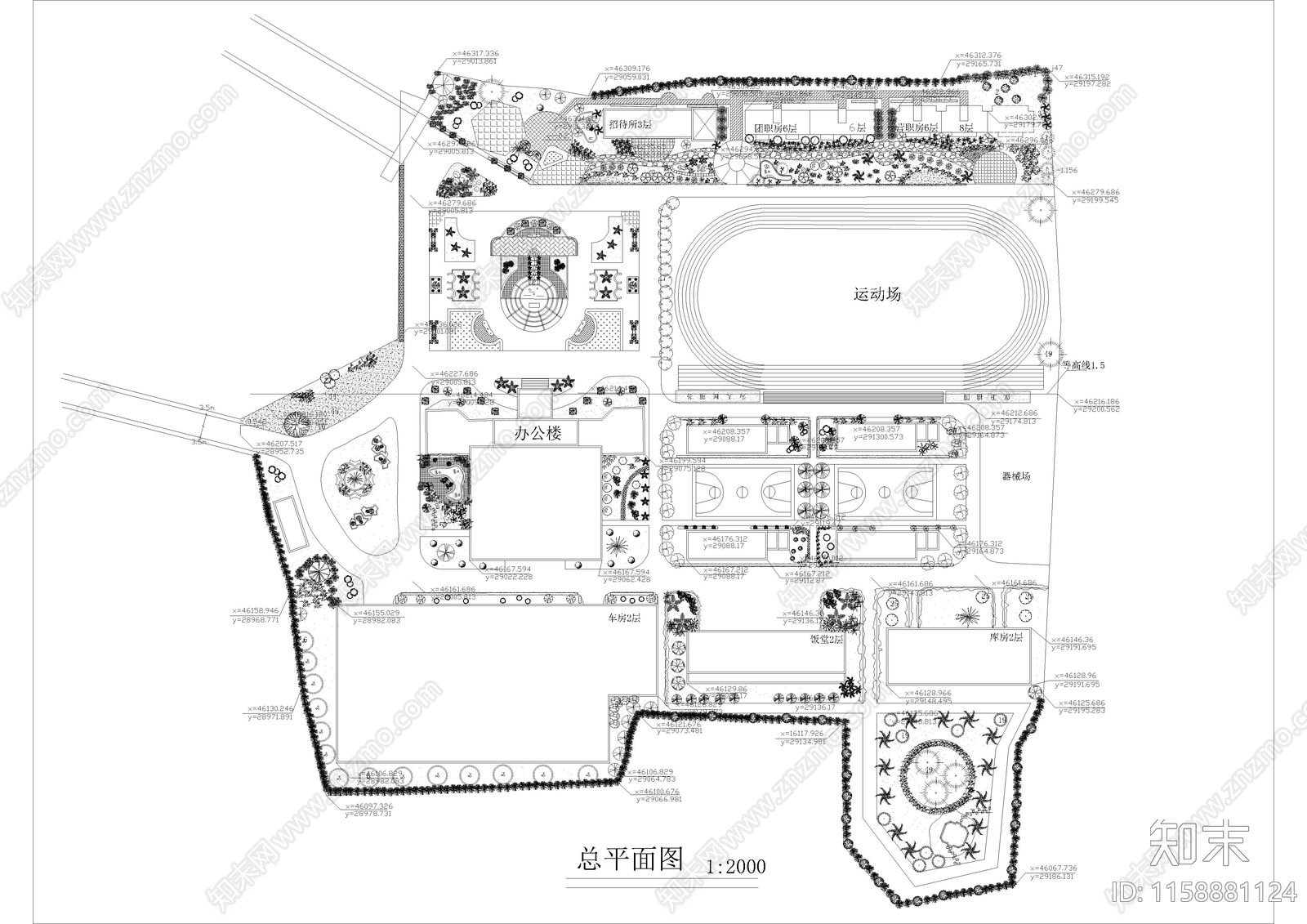 办公楼景观绿化设计图施工图下载【ID:1158881124】