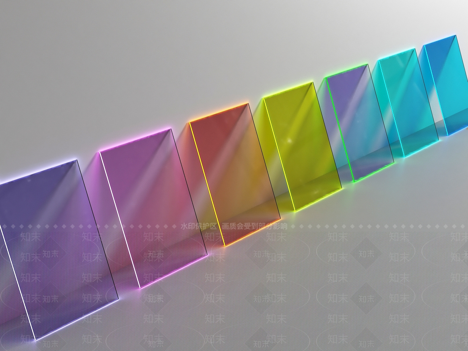 现代彩色玻璃3D模型下载【ID:1158883541】